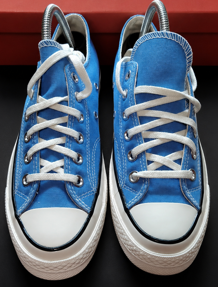 Converse Chuck 70 OX Open Sky vue dessus détails premium bleu ciel
