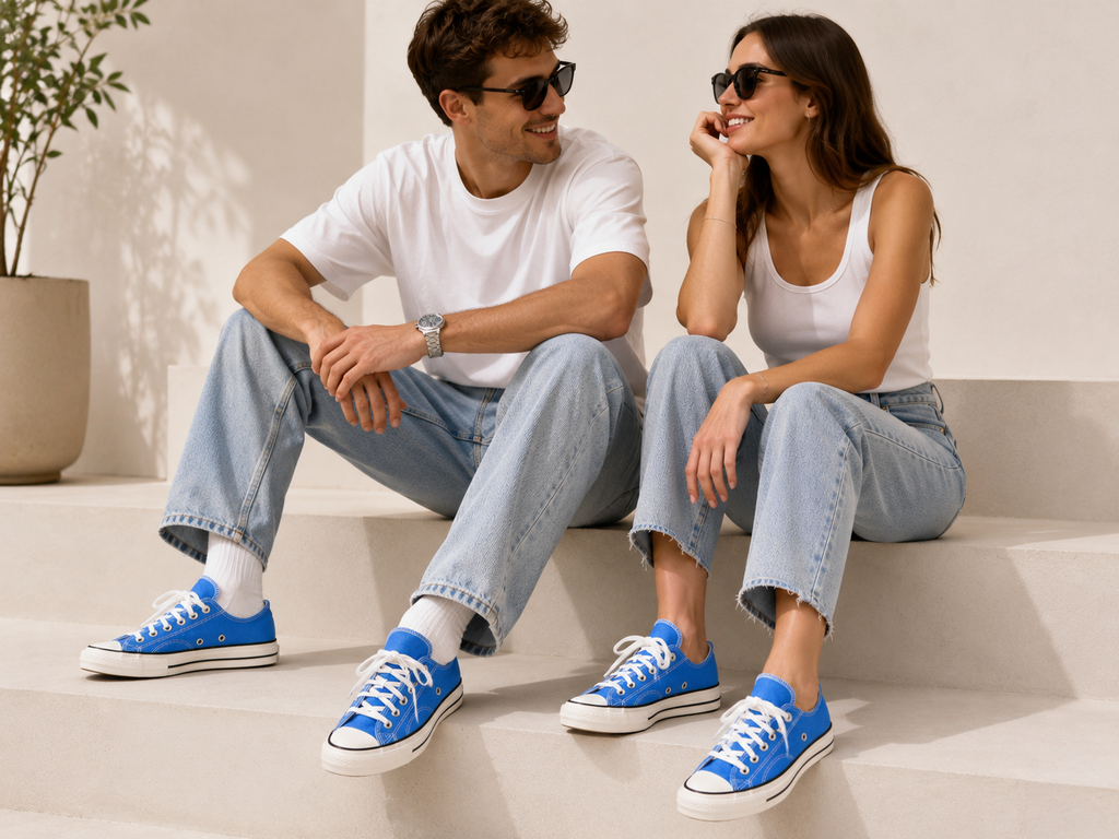Converse Chuck 70 OX portée style streetwear unisexe par couple
