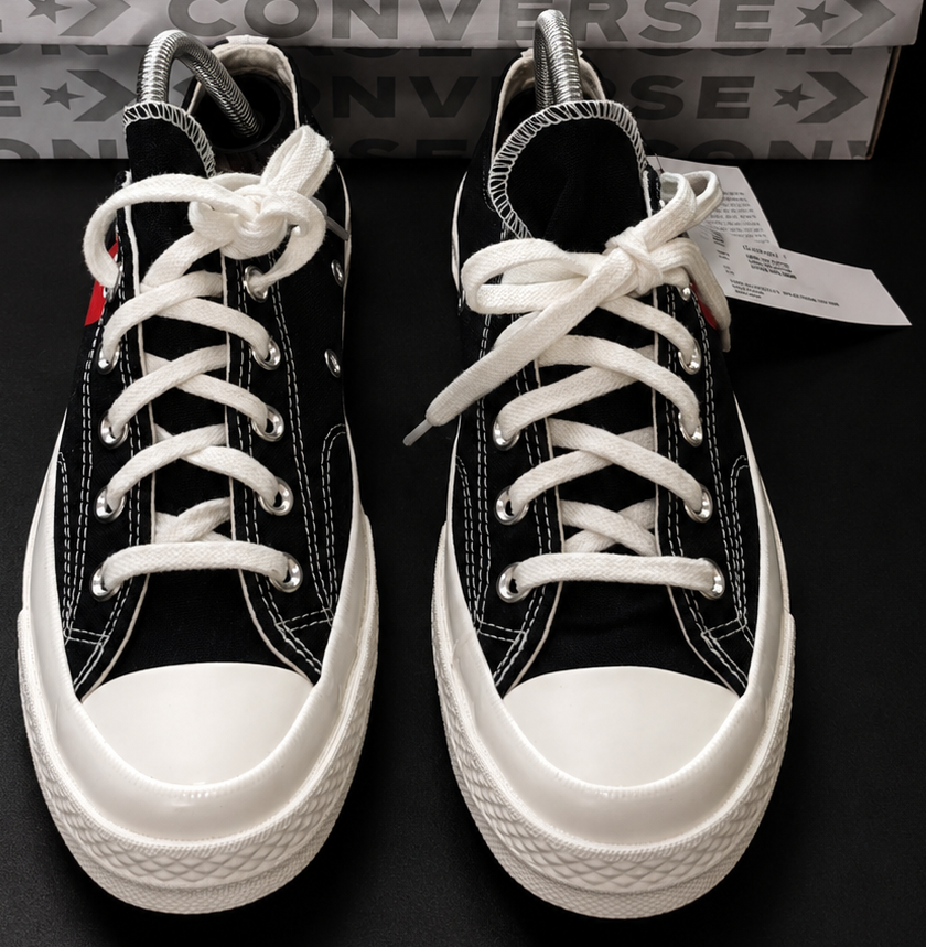 Converse Chuck 70 CDG PLAY OX vue dessus détails premium