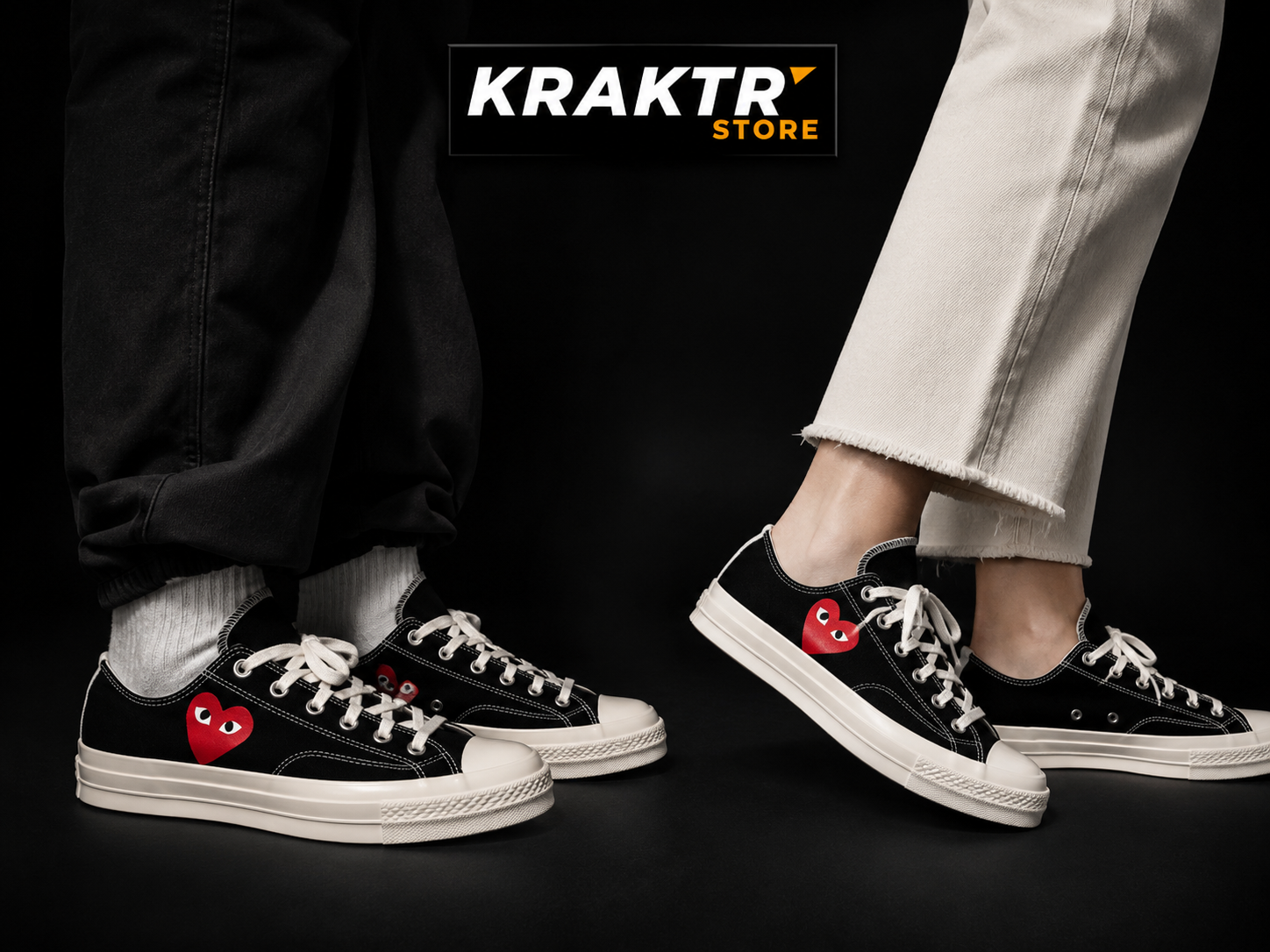 Converse Chuck 70 CDG PLAY OX portée style streetwear unisexe
