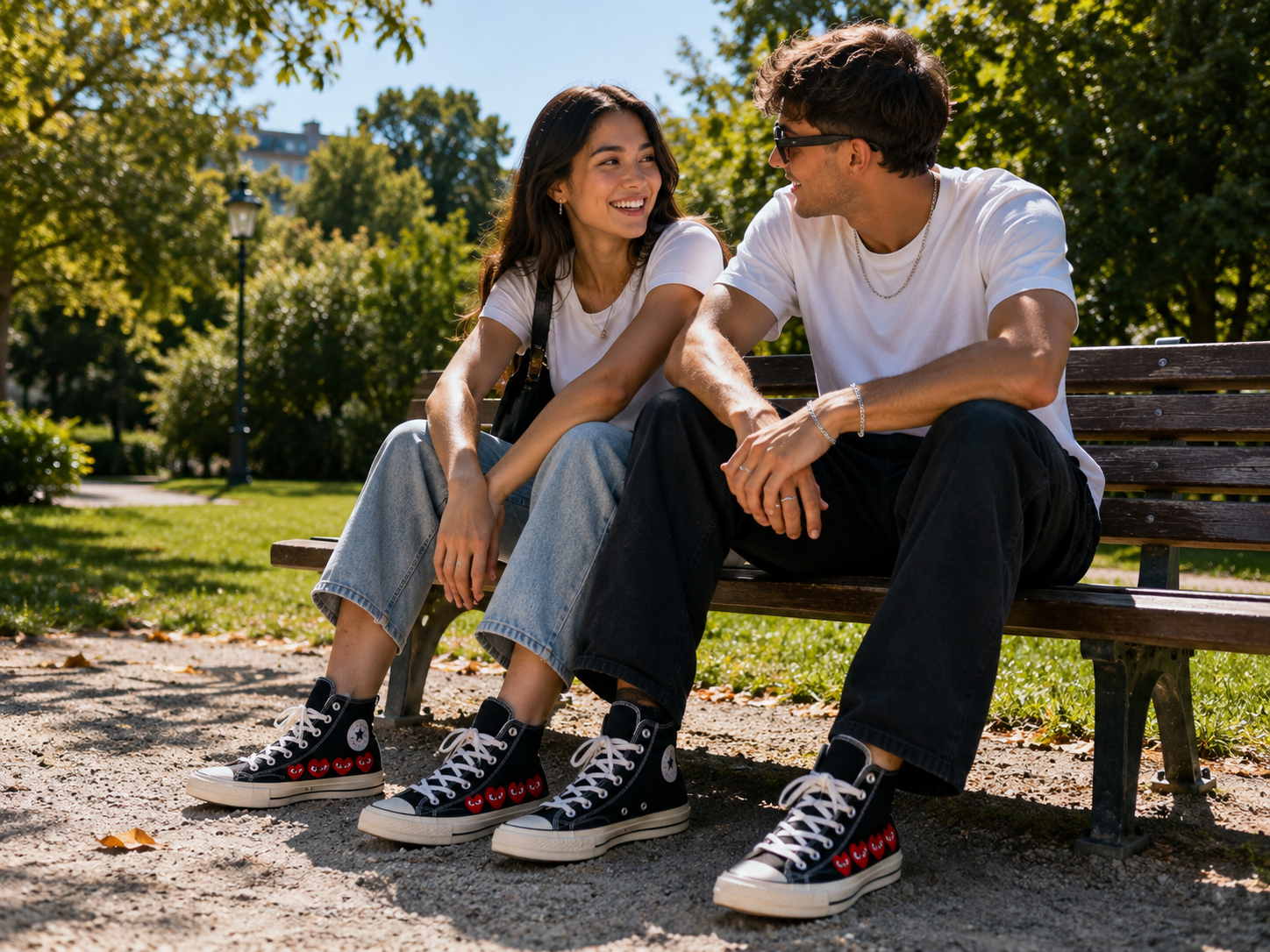 Converse Chuck 70 CDG Play portée style streetwear unisexe