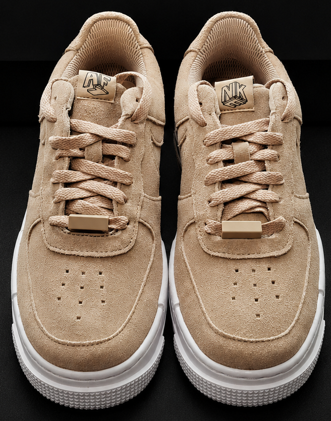 Nike Air Force 1 Pixel vue dessus détails premium beige