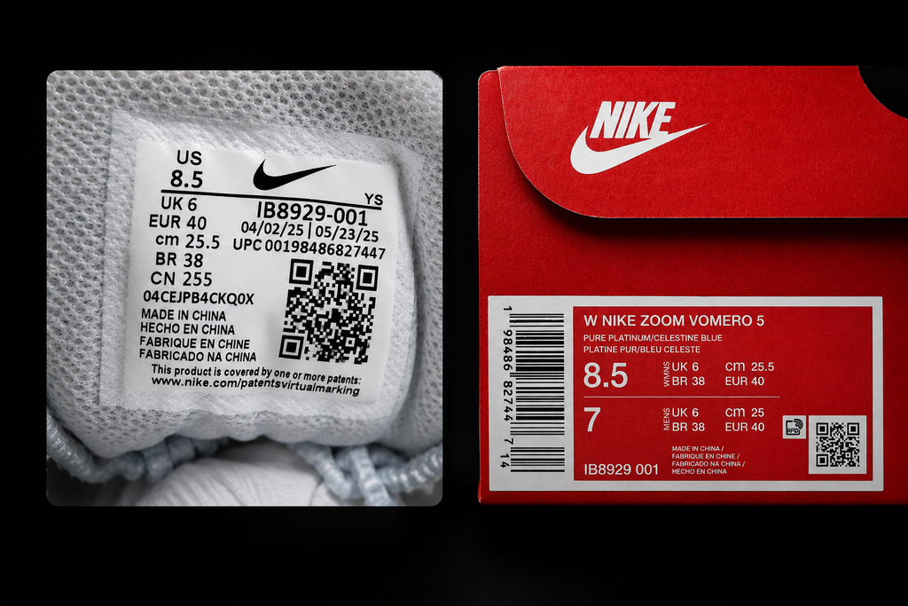 Étiquettes authentiques Nike Zoom Vomero 5 IB8929-001