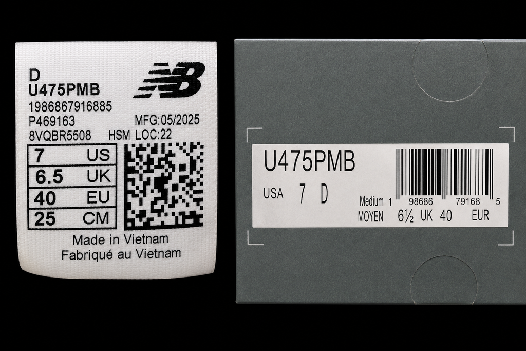 Étiquettes authentiques New Balance 475 U475PMB
