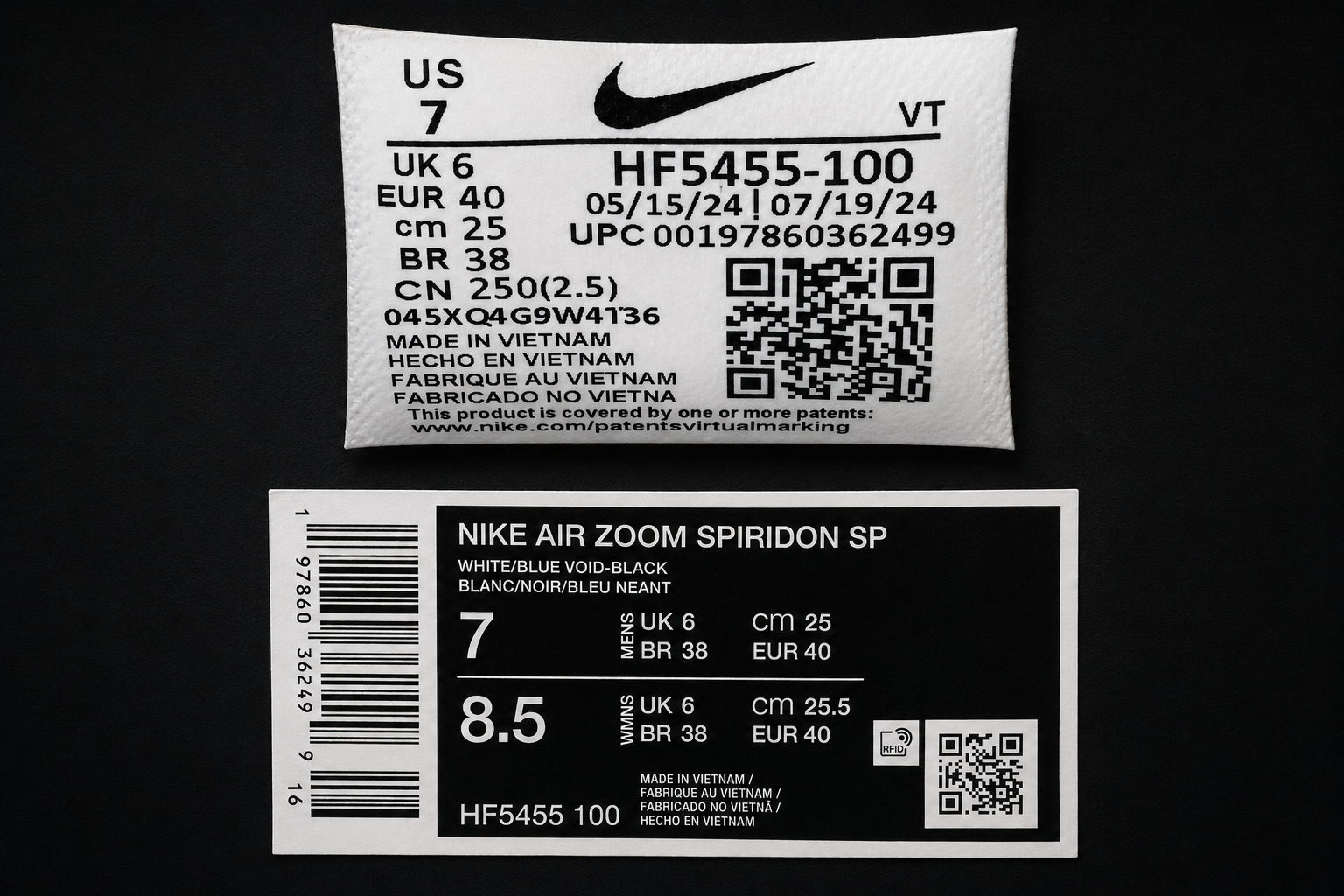Étiquettes authentiques Nike Air Zoom Spiridon SP x FRGMT HF5455-100
