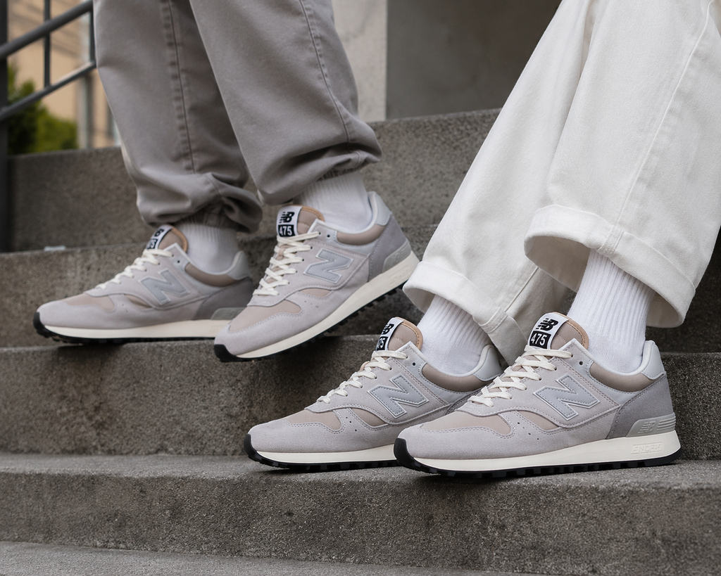 New Balance 475 Beige Moonbeam portée style streetwear femme homme