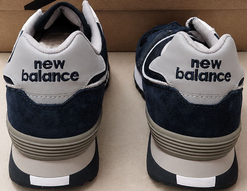 New Balance 576 Made in UK Navy vue arrière détail talon