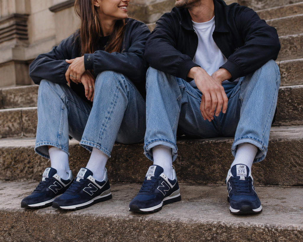 New Balance 576 Made in UK Navy portée style streetwear femme homme