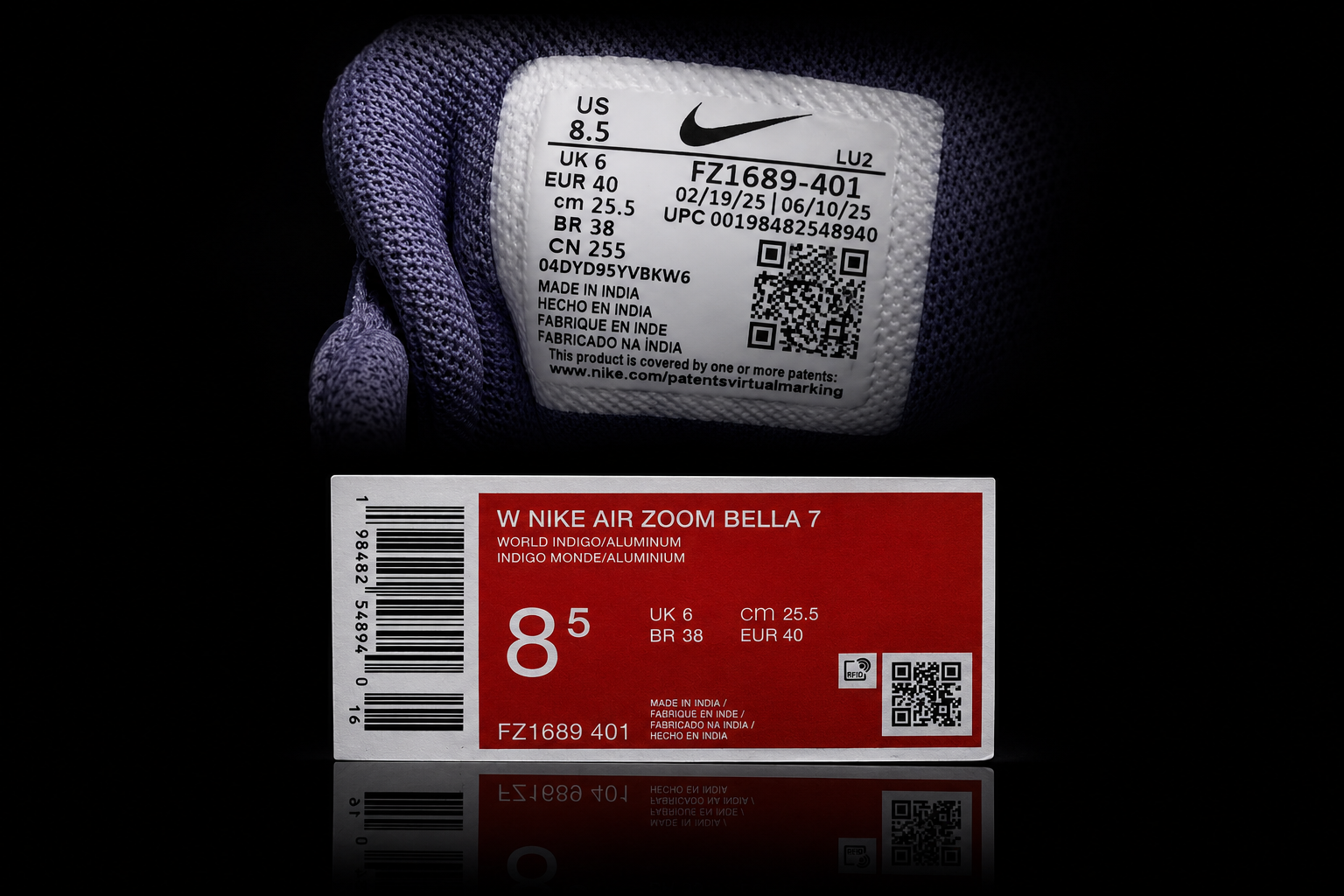 Étiquettes authentiques Nike Air Zoom Bella 7 Femme EU 40