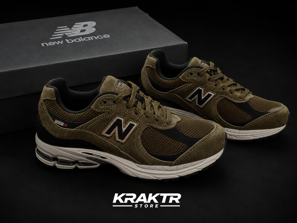 New Balance 2002R Olive Black profil running lifestyle premium
