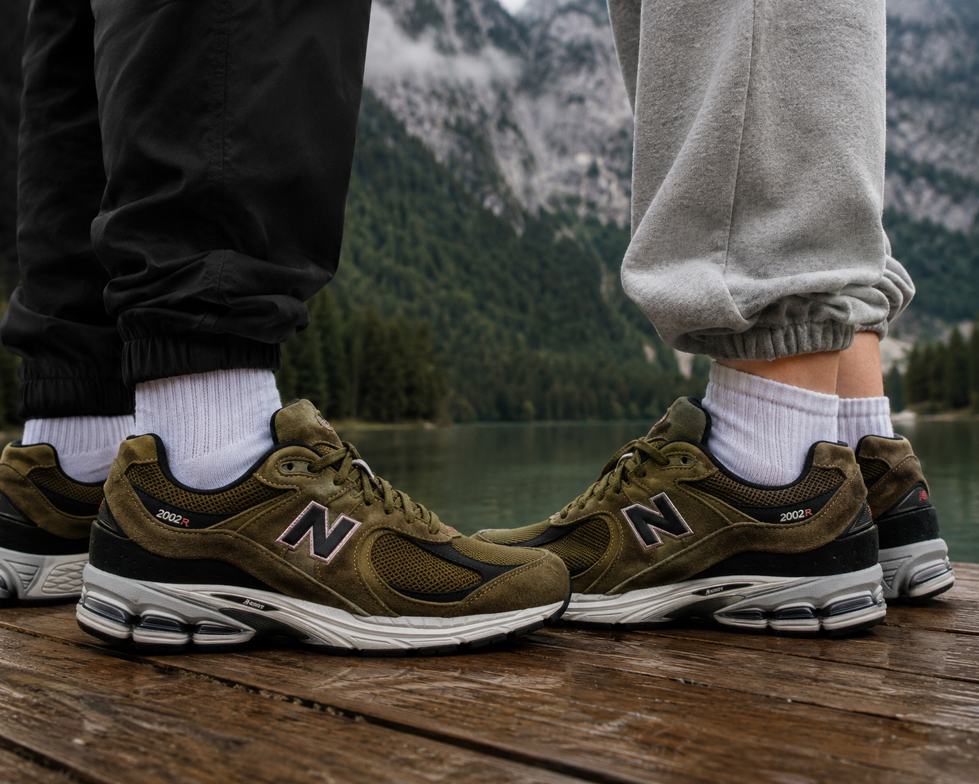 New Balance 2002R Olive Black portée style streetwear femme homme