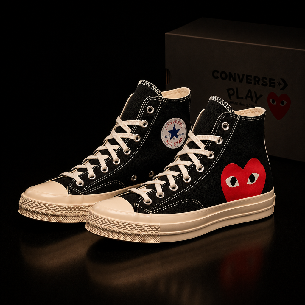 Converse Chuck 70 Comme des Garçons Play 150204C paire 3/4 orientée vers la gauche