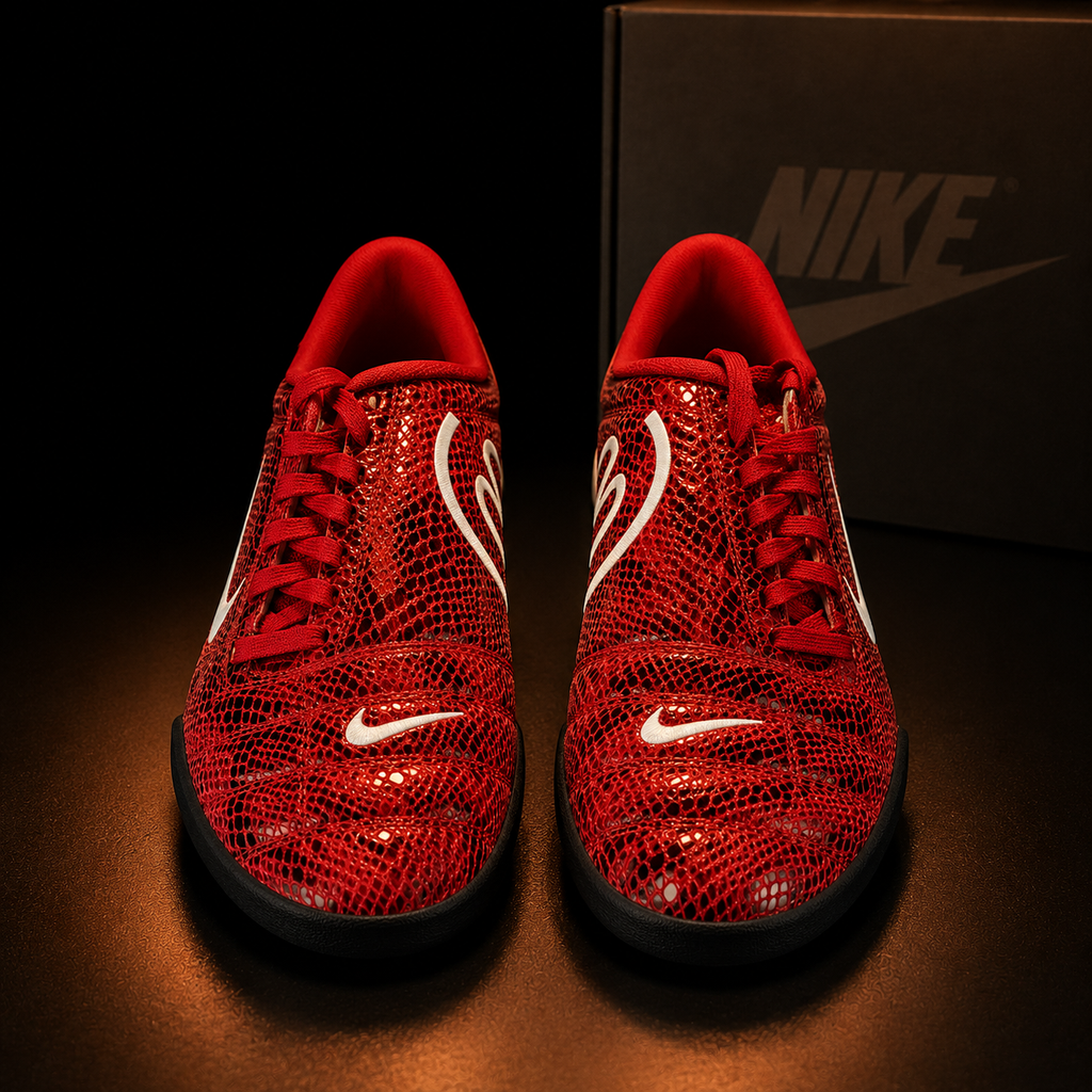 Nike Total 90 SE IB4204-600 Femme vue de face légèrement plongeante fond noir premium