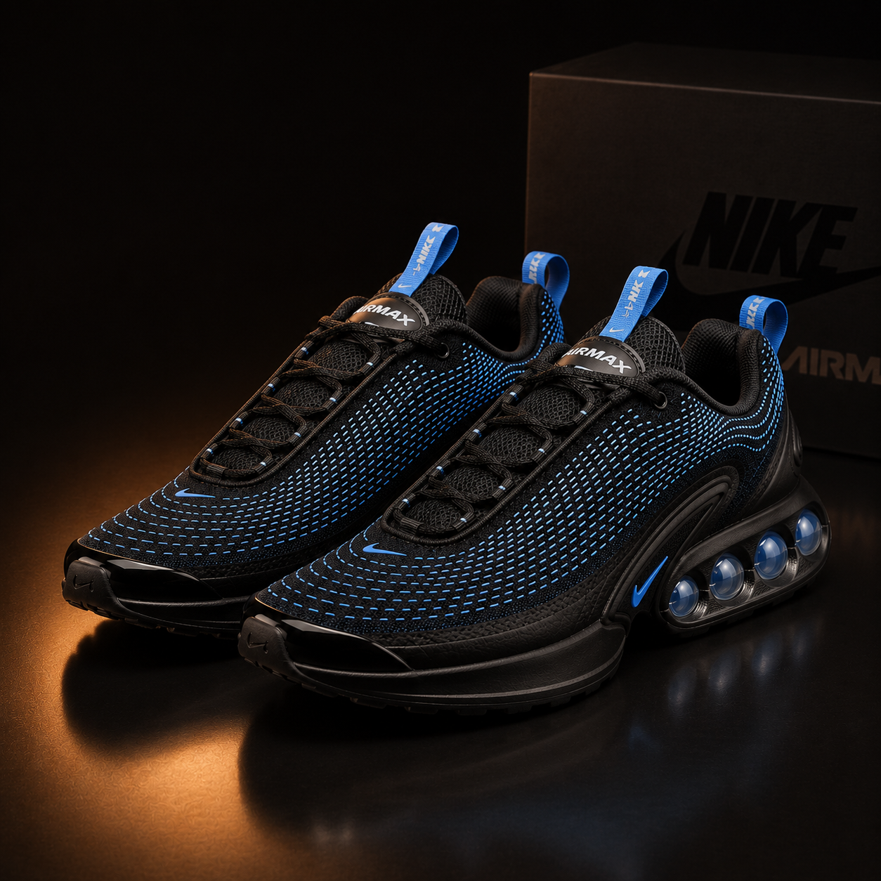 Nike Air Max DN IH4463-001 Homme vue 3/4 avant gauche sur fond noir premium