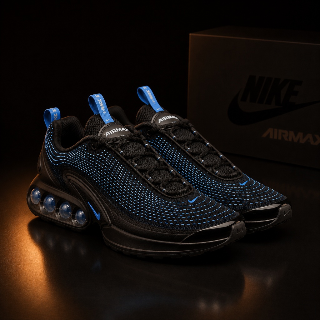 Nike Air Max DN IH4463-001 Homme vue 3/4 avant droite sur fond noir premium