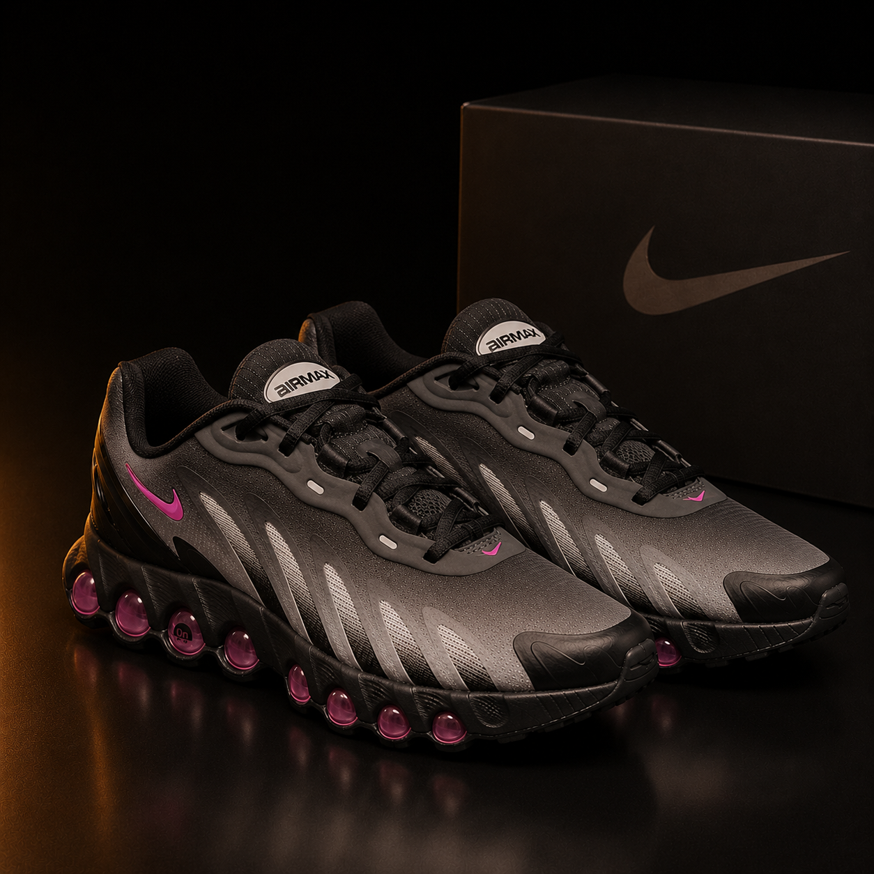 Nike Air Max DN8 IH4119-004 Homme vue 3/4 avant droite sur fond noir premium