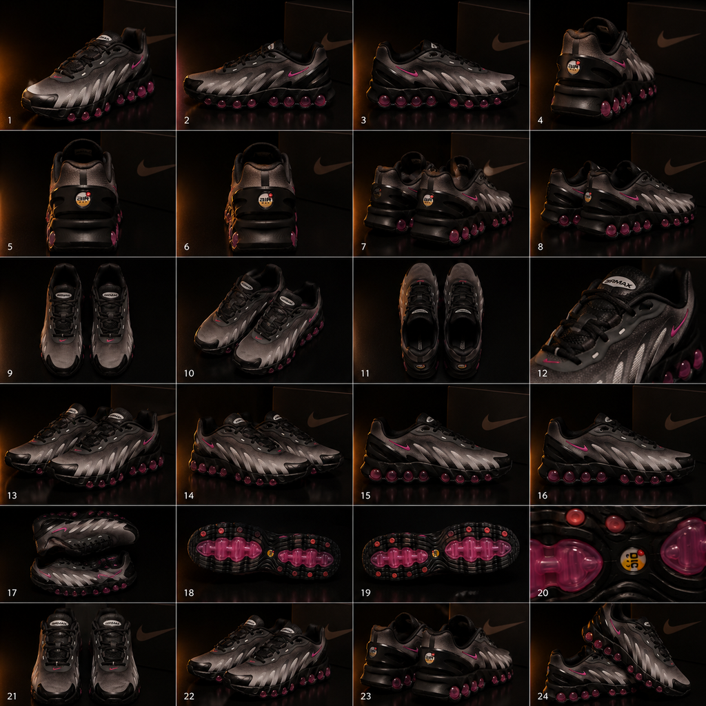 Nike Air Max DN8 IH4119-004 Homme planche 360° premium 24 vues sur fond noir et cuivre