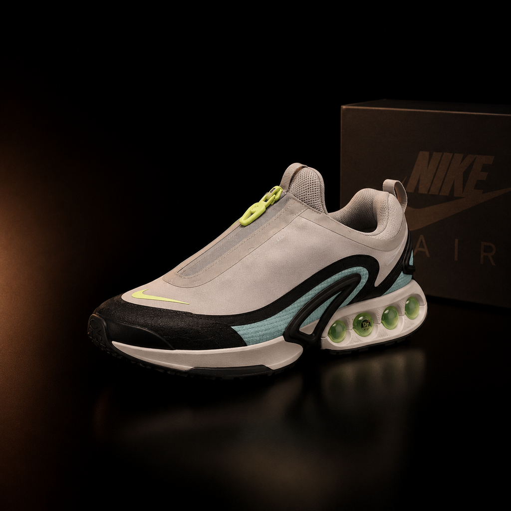 Nike Air Max DN Roam HQ8605-003 Homme vue 3/4 avant sur fond noir premium