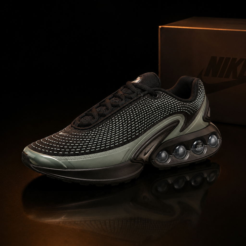 Nike Air Max DN DV3337-023 Homme vue 3/4 avant gauche sur fond noir premium