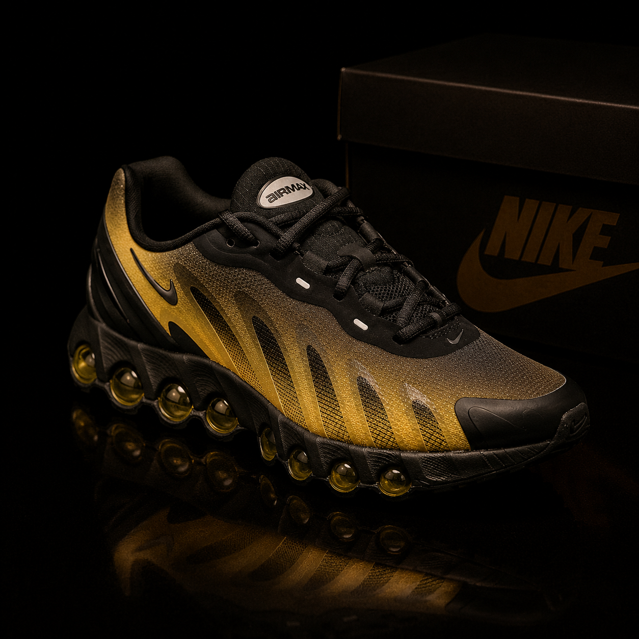 Nike Air Max DN8 IH4119-006 Unisexe vue 3/4 premium coloris Black Anthracite Varsity Maize