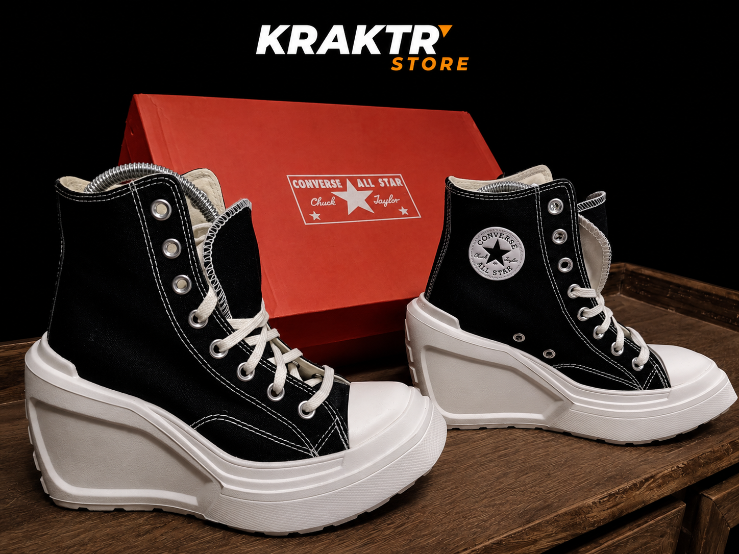 Converse Chuck 70 De Luxe Wedge Hi Femme Noire Taille 36.5 | KRAKTR STORE