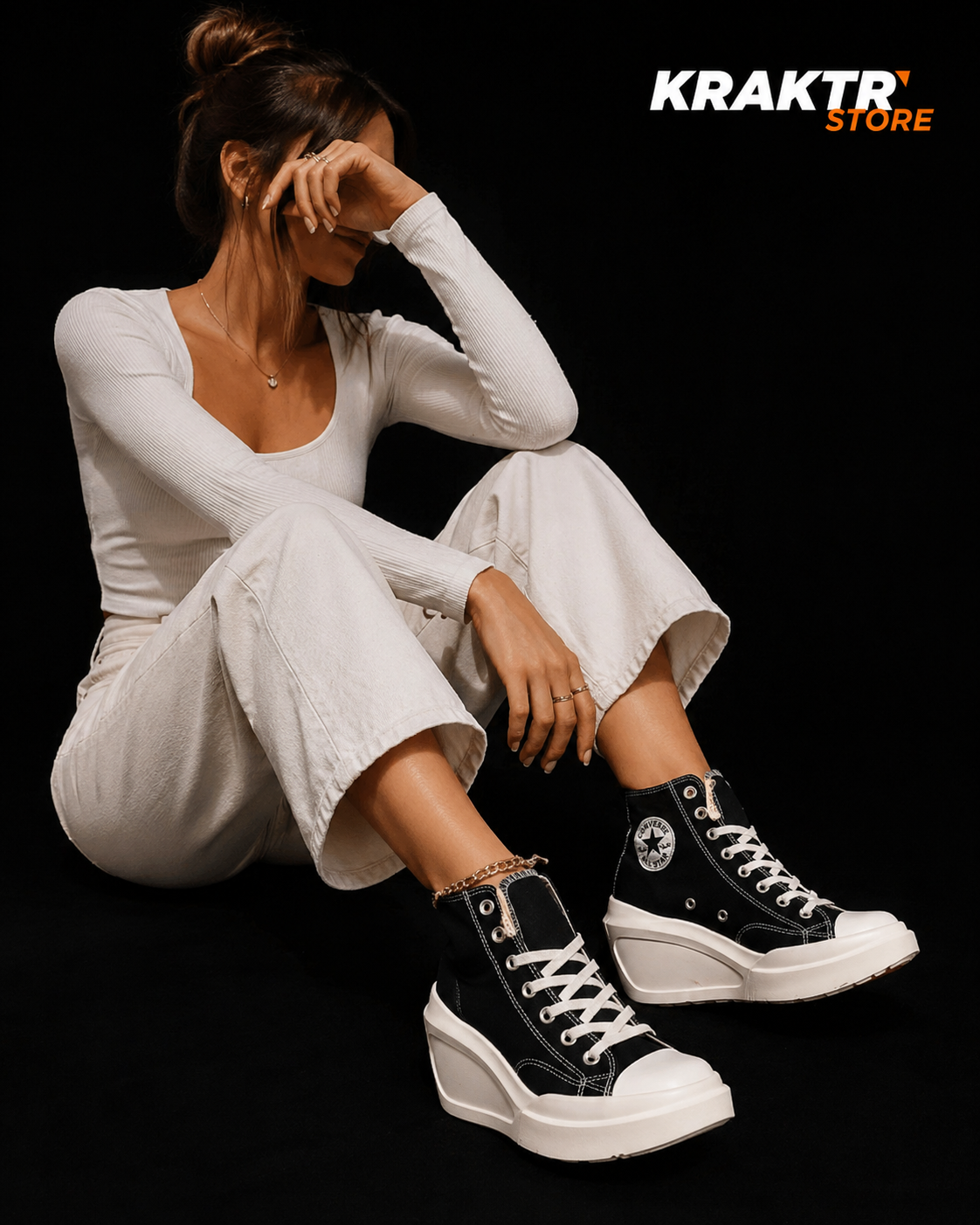 Converse Chuck 70 De Luxe Wedge Hi Femme Noire Taille 36.5 | KRAKTR STORE