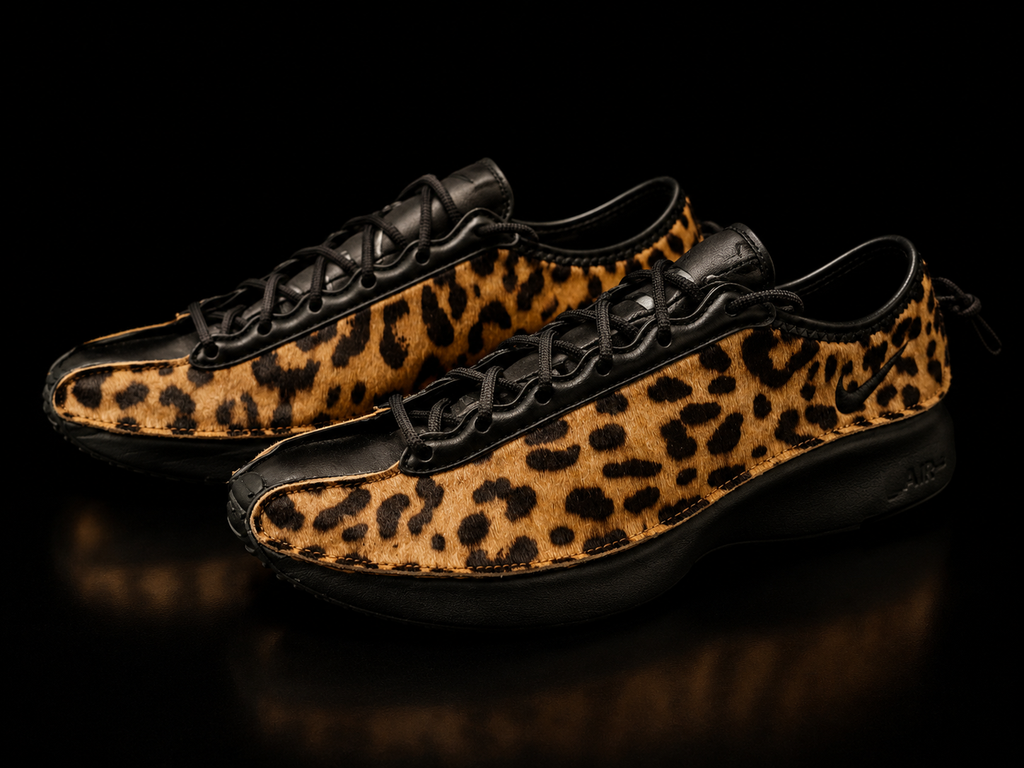 Nike Air Superfly LX Leopard HQ9148-200 profil extérieur léopard sur fond noir