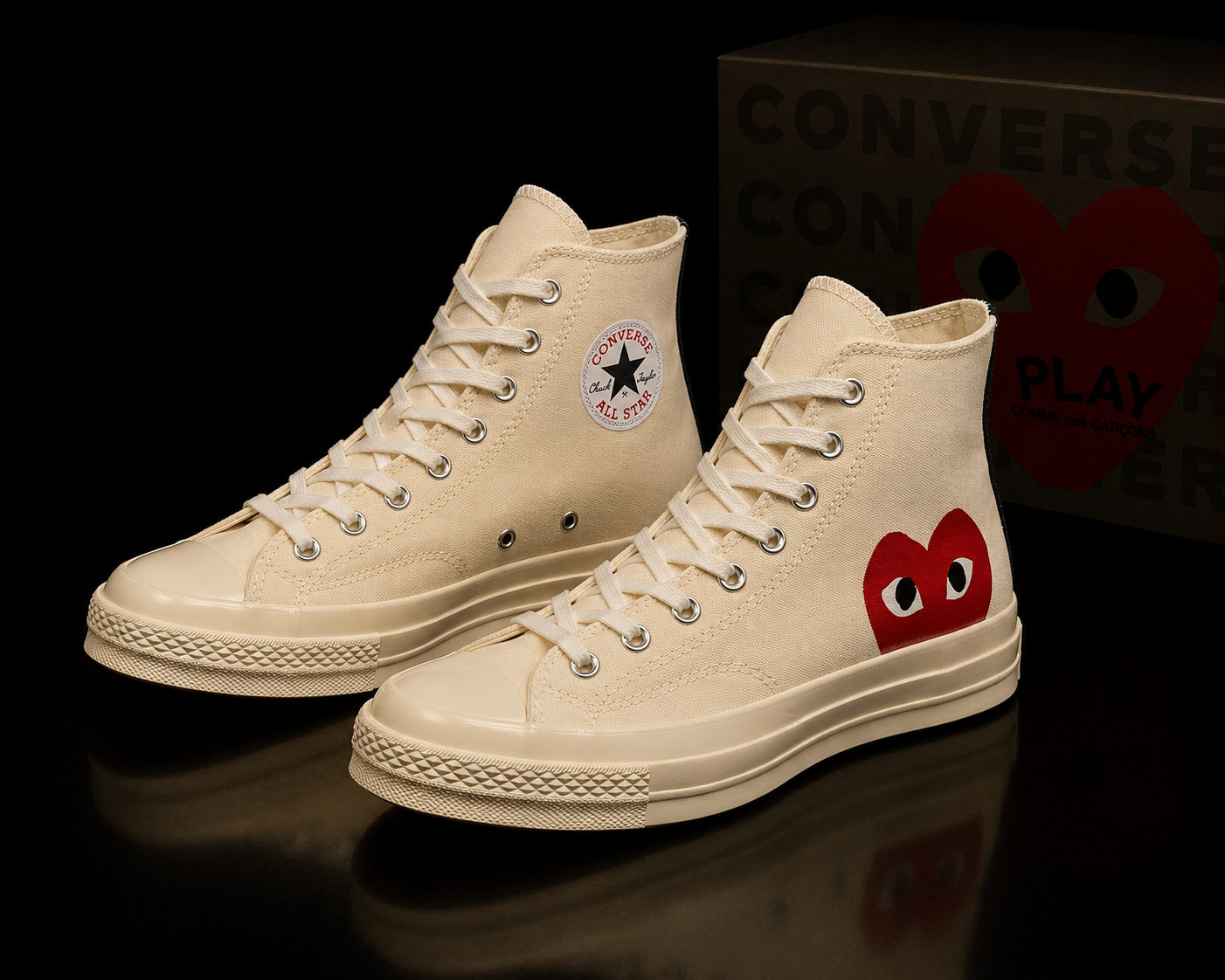 Converse Chuck 70 Comme des Garçons Play Hi 150205C vue 3/4 avant gauche