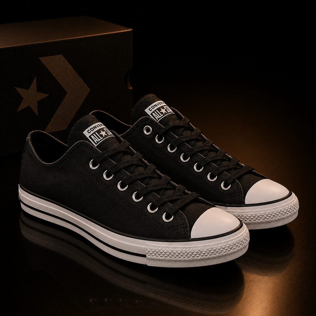 Converse CTAS OX 159614C Black Black White vue 3/4 droit