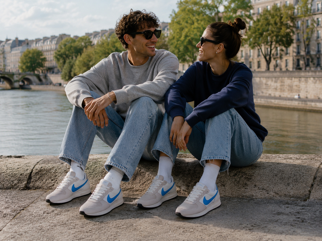 Nike LD-1000 Grey Blue portée style streetwear femme homme