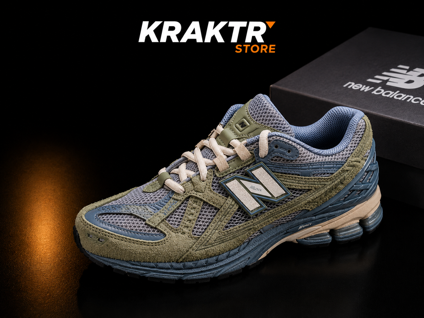 New Balance 1906R Slate Grey Olive taille 38 vue principale avec logo KRAKTR STORE