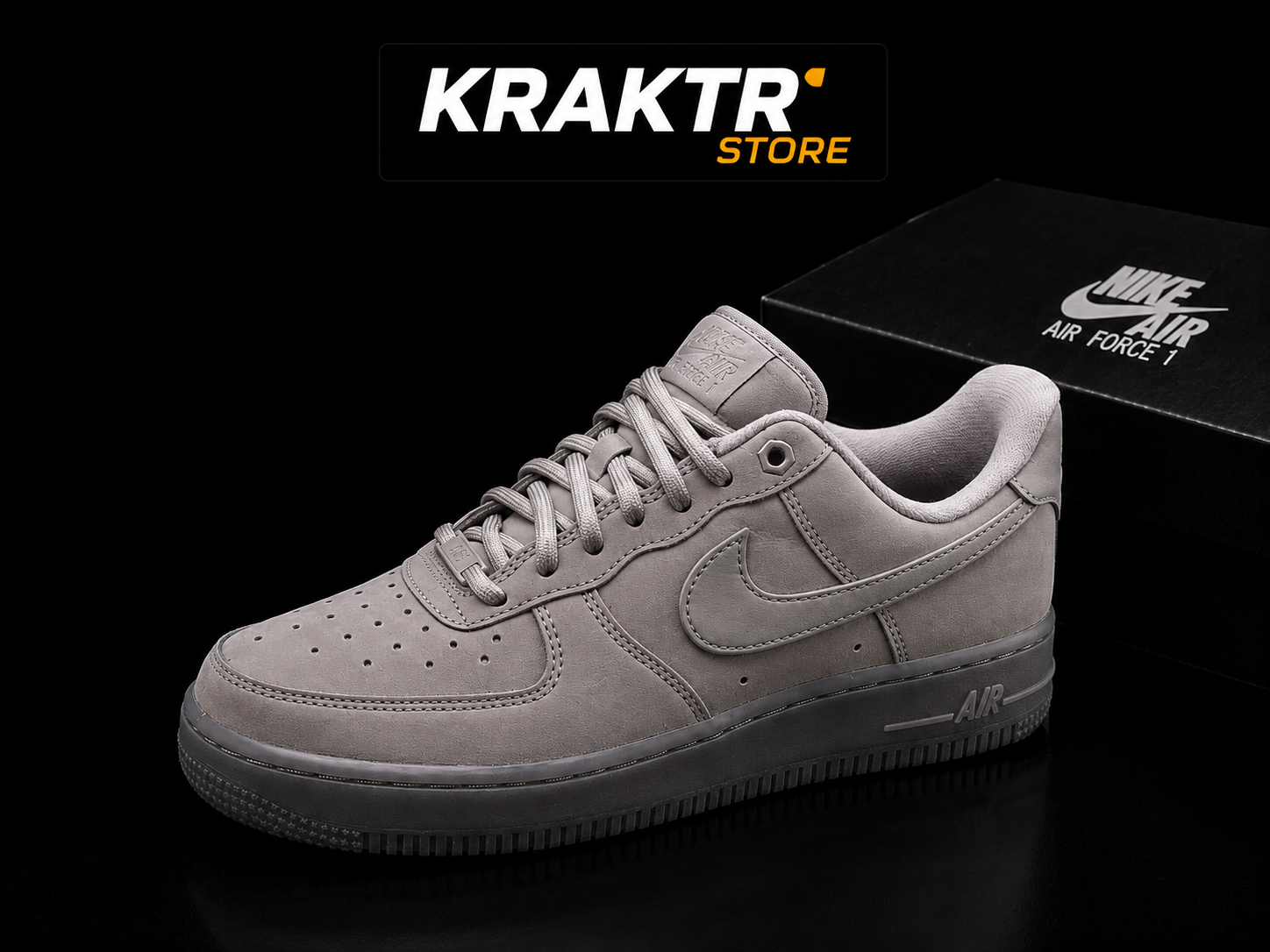 Nike Air Force 1 '07 WB Wolf Grey CJ9179-002 vue principale fond noir KRAKTR STORE
