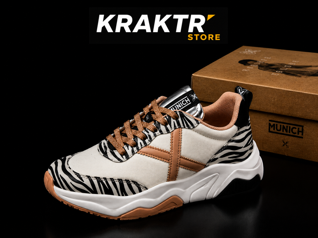 Munich Wave 125 Zebra Beige Rose femme taille 36 vue premium KRAKTR STORE