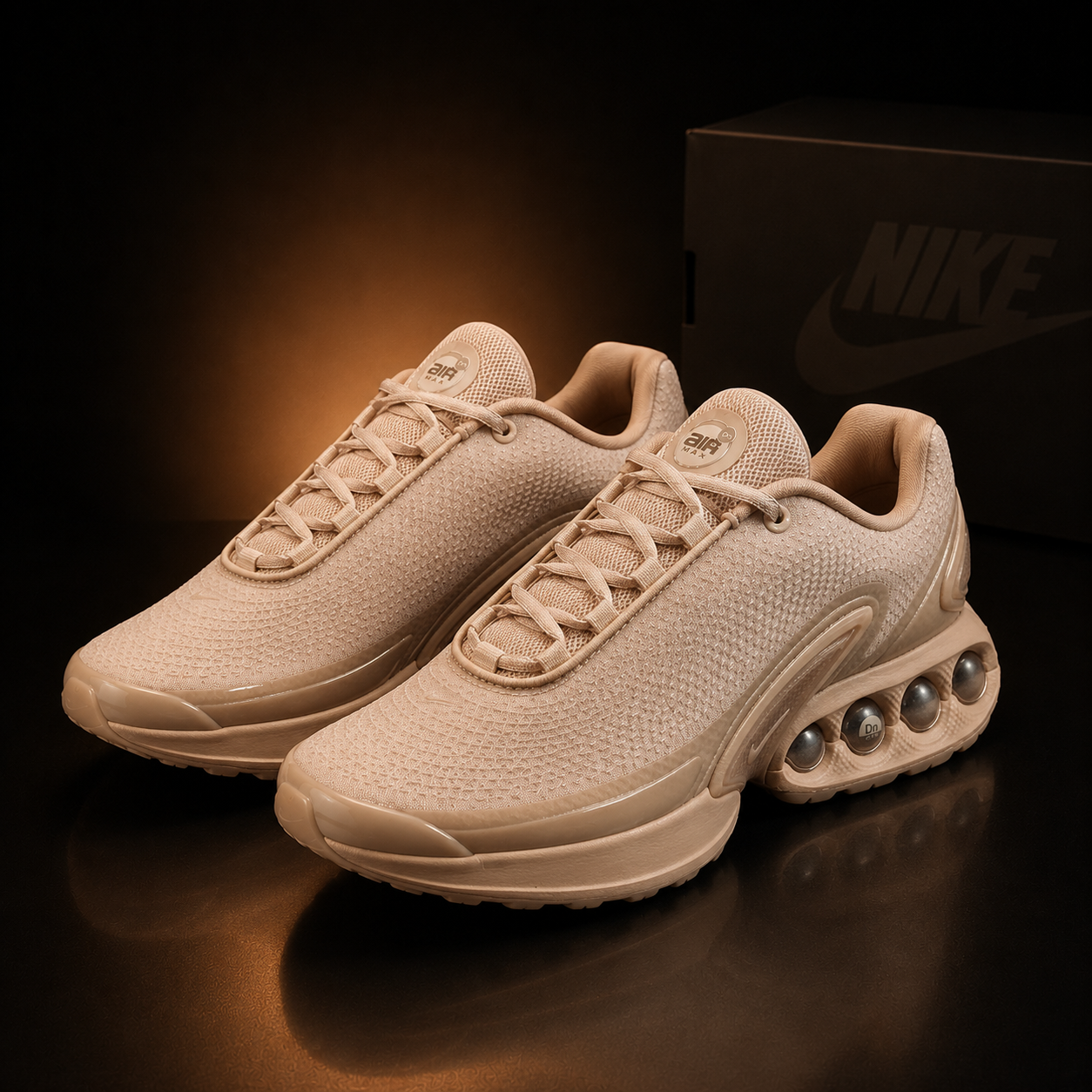 Nike Air Max DN ISA Bio Beige Sanddrift Hemp paire vue trois quarts – KRAKTR STORE