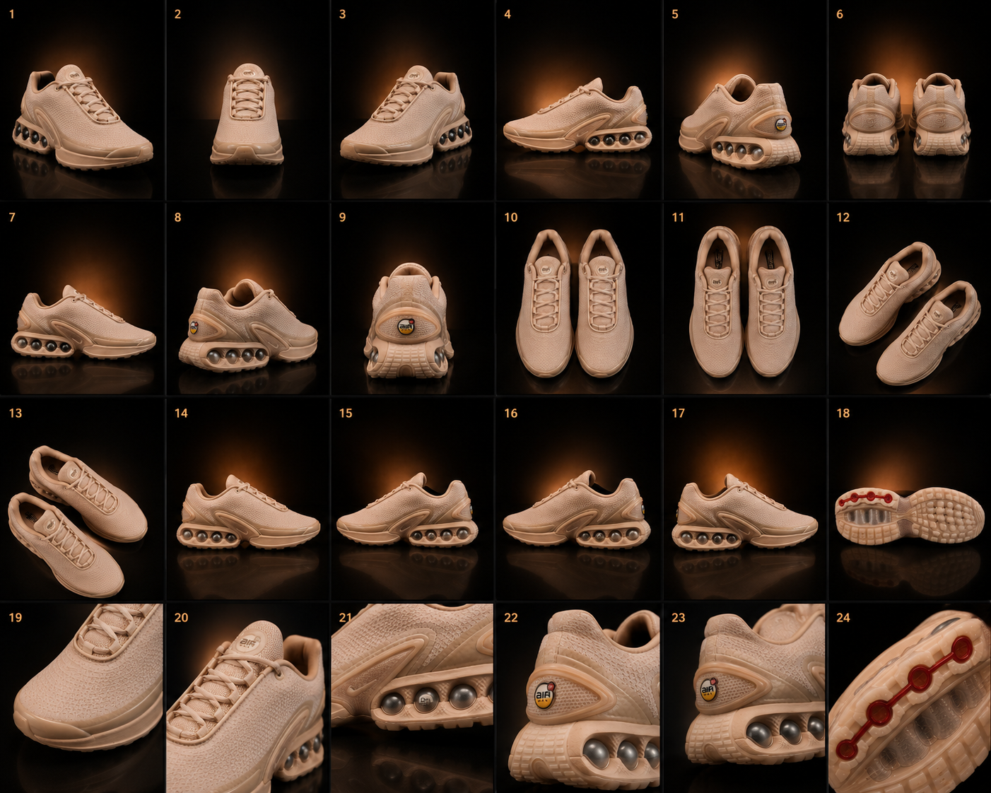 Nike Air Max DN ISA Bio Beige Sanddrift Hemp HQ3837-201, vues détaillées du produit : face, profils, arrière, dessus, semelle et détails – KRAKTR STORE