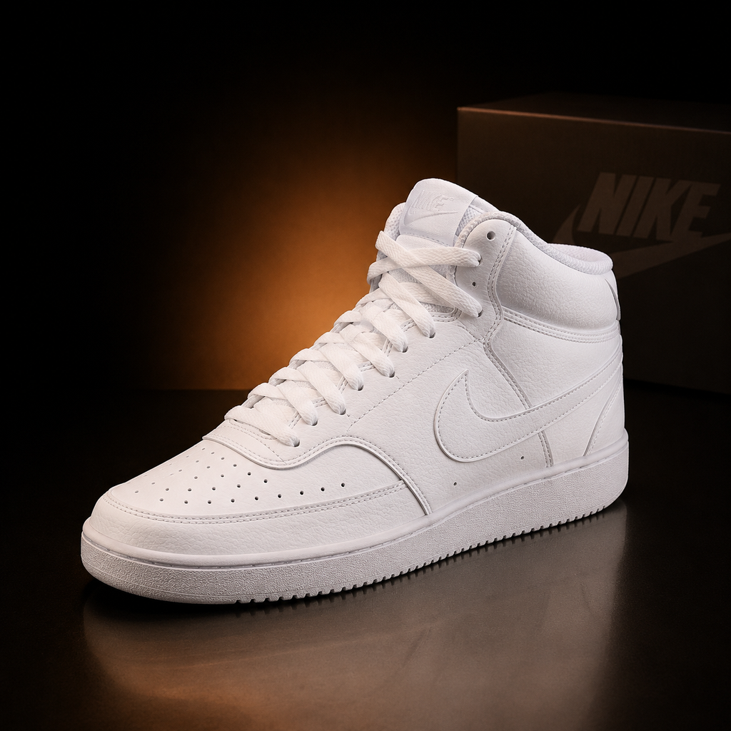 Nike Court Vision Mid NN DN3577-100 White vue trois quarts avant – KRAKTR STORE
